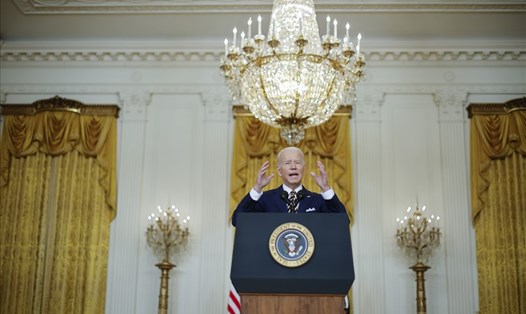 Tổng thống Mỹ Joe Biden trong cuộc họp báo ngày 19.1. Ảnh: AFP