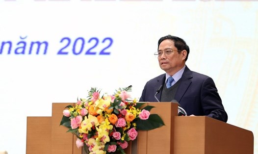 Thủ tướng Phạm Minh Chính phát biểu tại hội nghị. Ảnh: VGP/Nhật Bắc