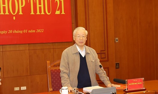 Tổng Bí thư Nguyễn Phú Trọng chủ trì phiên họp. Ảnh: Dương Giang
