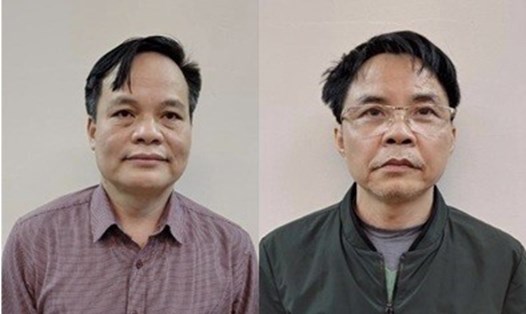 Đối tượng Lâm Văn Tuấn (trái), Phan Huy Văn liên quan đến Công ty Việt Á Ảnh: BCA