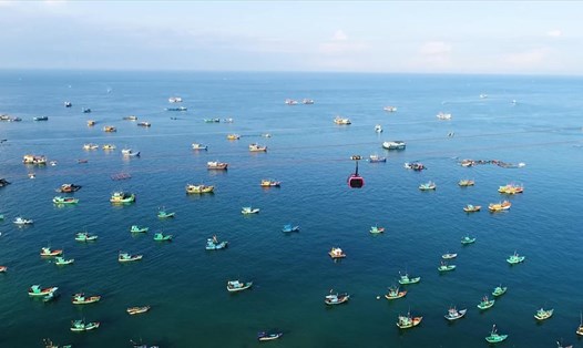 Cáp treo du lịch biển tại Kiên Giang. Ảnh: N.A