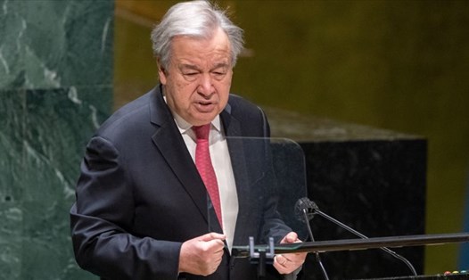 Tổng Thư ký Liên Hợp Quốc António Guterres nêu các ưu tiên trong năm 2022. Ảnh: UN