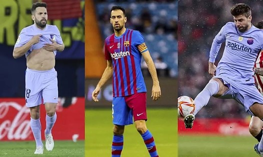 Các cựu binh của Barcelona như Jordi Alba, Sergio Busquets, Gerard Pique đã không còn thể lực và phong độ cao như trước. Ảnh: Marca