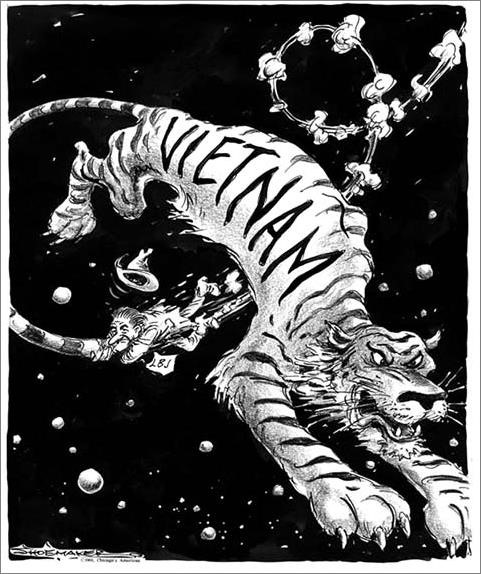 Hổ Việt Nam-tranh của Richard Shoemaker. Ảnh: Hoàng Đặng