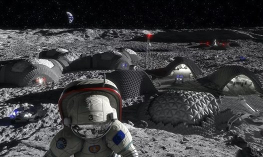 Hình minh họa về một căn cứ trên Mặt trăng trong tương lai của Cơ quan Vũ trụ Châu Âu. Ảnh: ESA