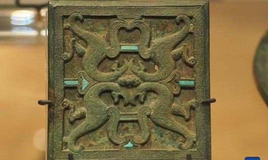 Một hiện vật của lăng mộ triều đại Đông Chu, Trung Quốc, tại Bảo tàng Hoàng gia Ontario, Canada. Ảnh: Tân Hoa Xã