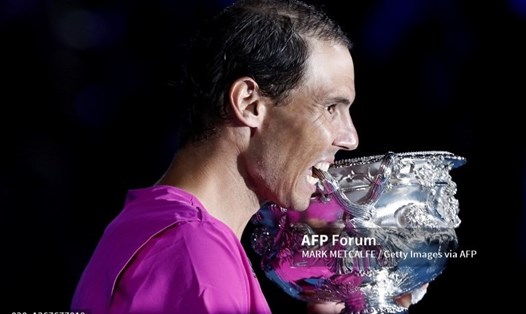 Rafael Nadal với danh hiệu Grand Slam thứ 21 trong sự nghiệp. Ảnh: AFP