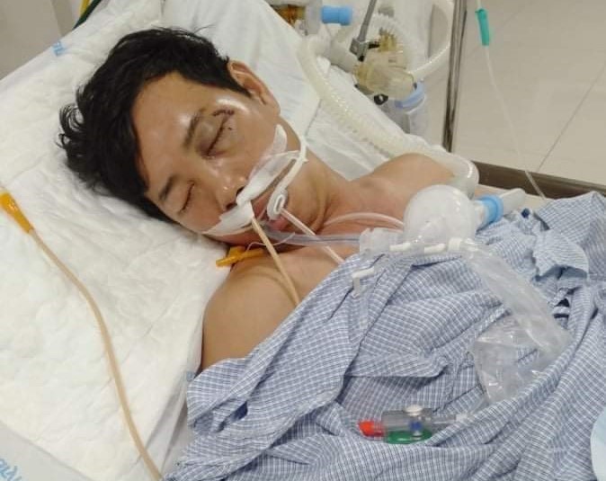 Bố của Lan thời gian còn chữa trị tại Bệnh viện Trung ương Huế. Ảnh: CTV