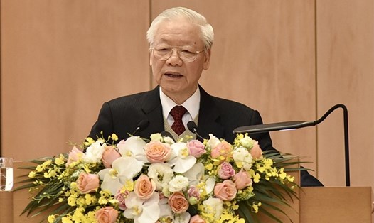 Tổng Bí thư Nguyễn Phú Trọng phát biểu tại Hội nghị Chính phủ với các địa phương ngày 5.1. Ảnh Hải Nguyễn