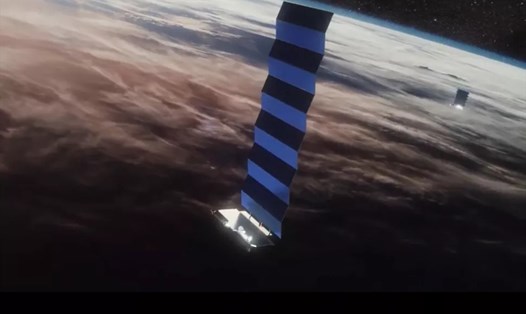 Hình minh họa về vệ tinh Internet Starlink của SpaceX trên quỹ đạo. Ảnh: SpaceX