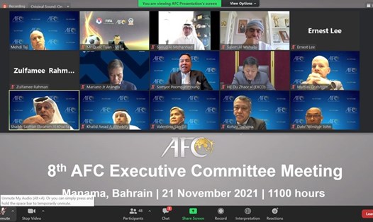 Nhiều buổi hội thảo với AFC được tổ chức trực tuyến. Ảnh: VFF