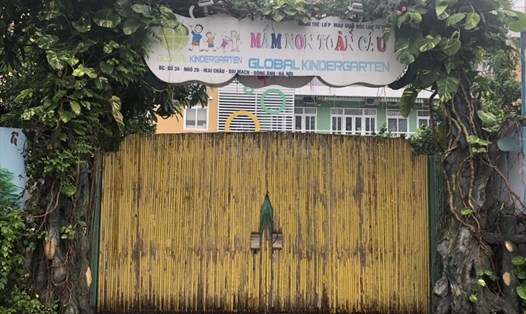 Một cơ sở mầm non ở Đông Anh, Hà Nội phải đóng cửa vì dịch bệnh. Ảnh: AT
