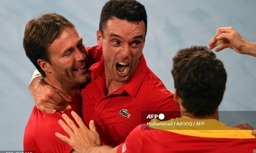 Đội tuyển Tây Ban Nha tiếp tục thể hiện sức mạnh tại ATP Cup 2022 với tấm vé vào chung kết. Ảnh: AFP