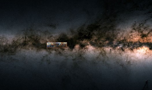 Một phần của Dải Ngân hà được đo bằng vệ tinh Gaia của ESA, phần được đóng khung chính là vị trí của Maggie. Ảnh: ESA