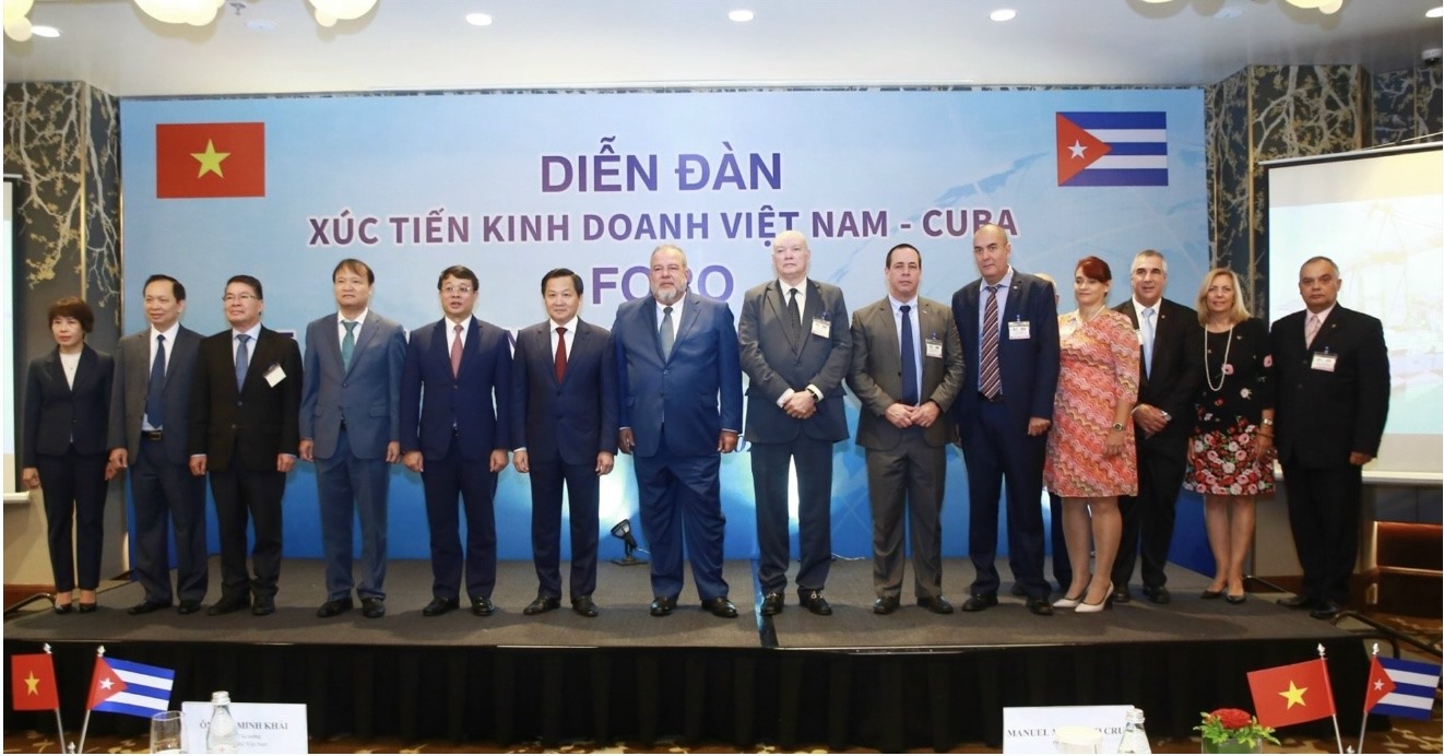 Diễn đàn Xúc tiến Kinh doanh Việt Nam - Cuba diễn ra ngày 30.9 tại Hà Nội trong khuôn khổ chuyến thăm Việt Nam của Thủ tướng Cuba Manuel Marrero Cruz. Ảnh: Hải Nguyễn