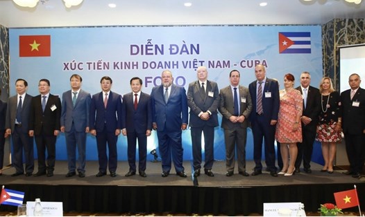 Diễn đàn Xúc tiến Kinh doanh Việt Nam - Cuba diễn ra ngày 30.9 tại Hà Nội trong khuôn khổ chuyến thăm Việt Nam của Thủ tướng Cuba Manuel Marrero Cruz. Ảnh: Hải Nguyễn