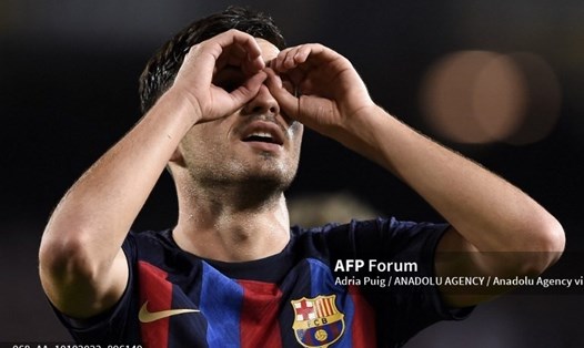 Bàn thắng duy nhất của Pedri giúp Barcelona giành trọn 3 điểm.  Ảnh: AFP
