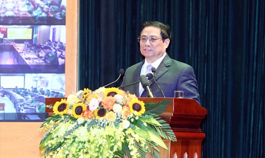 Thủ tướng Phạm Minh Chính tham dự và chỉ đạo Hội nghị Chuyển đổi số trong Công an nhân dân lần thứ nhất, năm 2022 và công bố Ngày Chuyển đổi số ngành Công an. Ảnh: V.D