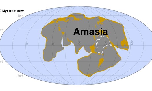 Các nhà nghiên cứu dự báo siêu lục địa Á-Mỹ (Amasia) có thể hình thành trong khoảng 280 triệu năm tới. Ảnh: Đại học Curtin