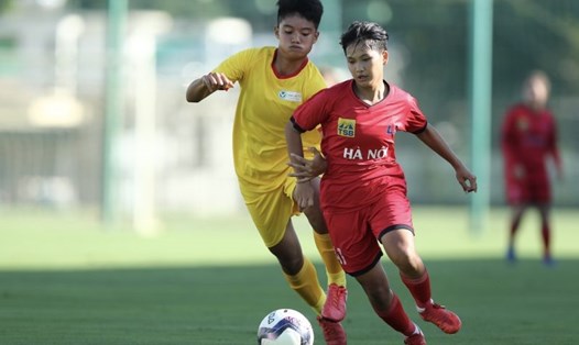 U16 nữ Hà Nội giành trọn 3 điểm trước TPHCM. Ảnh: VFF