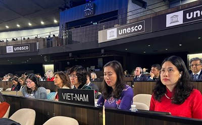 Khoá họp lần thứ 215 của Hội đồng Chấp hành UNESCO diễn ra từ ngày 5-19.10.2022 tại Paris. Ảnh: Thanh Hà