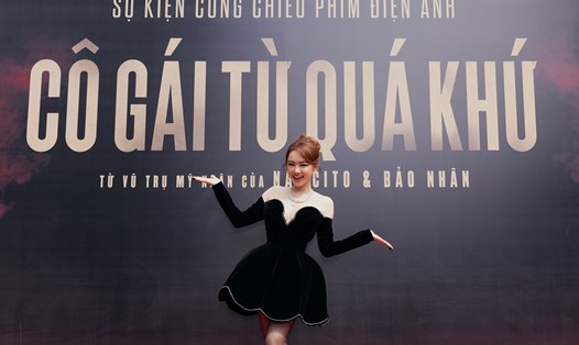 Kaity Nguyễn trong buổi ra mắt phim "Cô gái từ quá khứ". Ảnh: NVCC