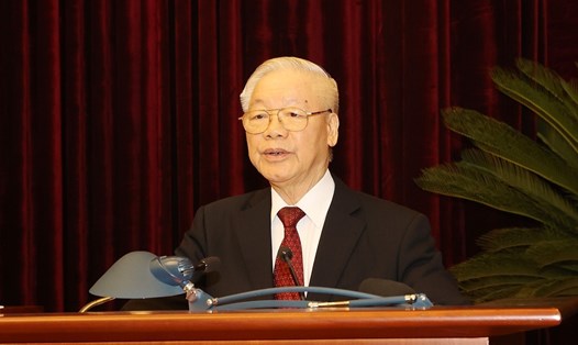 Tổng Bí thư Nguyễn Phú Trọng phát biểu tại Hội nghị. Ảnh: TTXVN