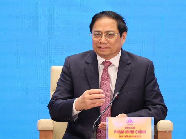 Thủ tướng phát biểu tại hội nghị đối thoại với phụ nữ Việt Nam. Ảnh: Nhật Bắc