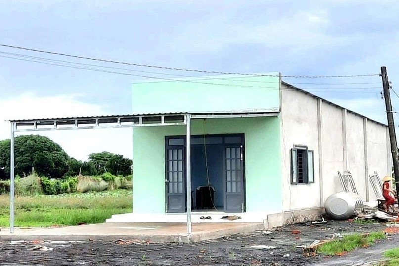 Ngôi nhà do Công đoàn cơ sở xã cùng chính quyền địa phương vận động đã được hoàn thiện. Ảnh: LĐLĐ tỉnh Bà Rịa - Vũng Tàu