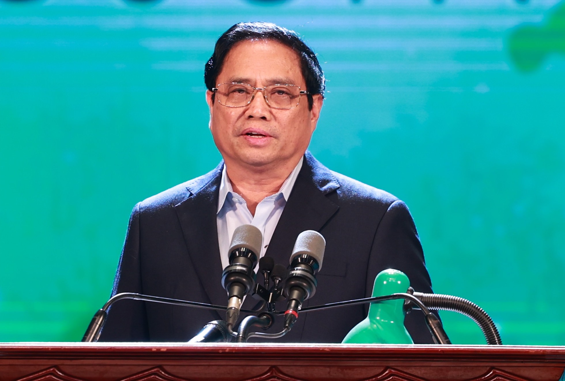 Thủ tướng Phạm Minh Chính phát biểu tại chương trình “Cả nước chung tay vì người nghèo” năm 2022. Ảnh: Hải Nguyễn