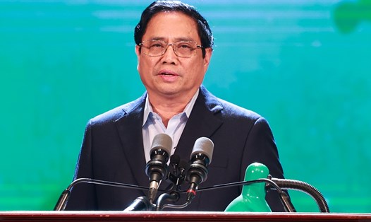 Thủ tướng Phạm Minh Chính phát biểu tại chương trình “Cả nước chung tay vì người nghèo” năm 2022. Ảnh: Hải Nguyễn
