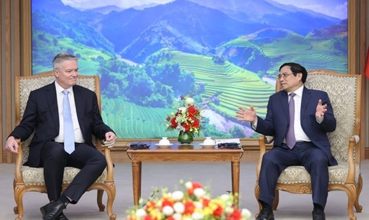 Thủ tướng Phạm Minh Chính tiếp ông Mathias Cormann - Tổng Thư ký Tổ chức Hợp tác và Phát triển Kinh tế (OECD). Ảnh: VGP