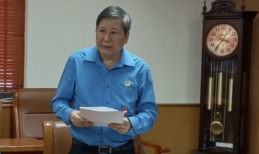 Phó Chủ tịch Thường trực Tổng LĐLĐVN Trần Thanh Hải phát biểu tại Hội nghị. Ảnh: Quang Hùng
