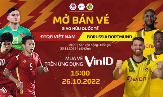 Vé trận tuyển Việt Nam gặp câu lạc bộ Dortmund được bán theo hình thức trực tuyến. Ảnh: Next Sports