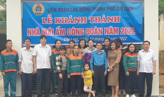 Khánh thành "Mái ấm công đoàn" cho công nhân lao động khó khăn tại TP Chí Linh (Hải Dương). Ảnh: DT.