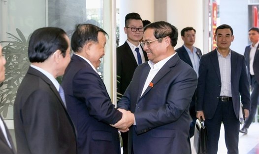 Thủ tướng Phạm Minh Chính làm việc với Ban Thường vụ Trung ương Hội Cựu chiến binh Việt Nam. Ảnh: Nhật Bắc