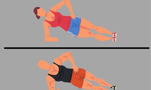Bài tập Side Plank giúp cơ săn chắc. Đồ họa: Thanh Ngọc