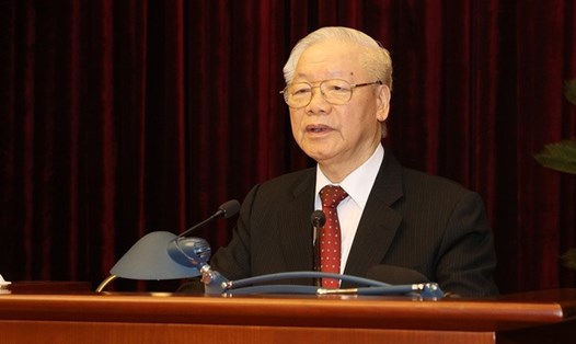 Tổng Bí thư Nguyễn Phú Trọng phát biểu tại Hội nghị. Ảnh: Phương Hoa