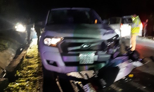 Hiện trường vụ tai nạn trên Quốc lộ 6 khiến 2 người tử vong. Ảnh: CTV