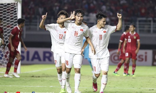 U20 Việt Nam giành vé dự Giải U20 Châu Á 2023 với tư cách là 1 trong 5 đội có thành tích tốt nhất vòng loại. Ảnh: VFF