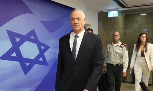 Bộ trưởng Quốc phòng Israel Benny Gantz dự cuộc họp nội các tại Văn phòng Thủ tướng ở Jerusalem, ngày 23.10.2022. Ảnh: AP
