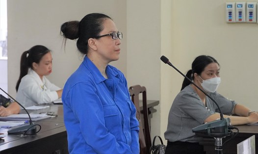 Bị cáo Nguyễn Ngọc Diễm tại phiên tòa xét xử. Ảnh: T.A