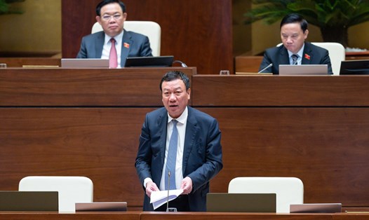 Tổng Thanh tra Chính phủ Đoàn Hồng Phong tiếp thu, giải trình ý kiến đại biểu Quốc hội.