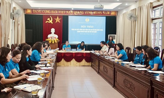 Toàn cảnh Hội thảo “Nâng cao chất lượng hoạt động của Ban nữ công quần chúng doanh nghiệp ngoài khu vực nhà nước”. Ảnh: Quỳnh Trang