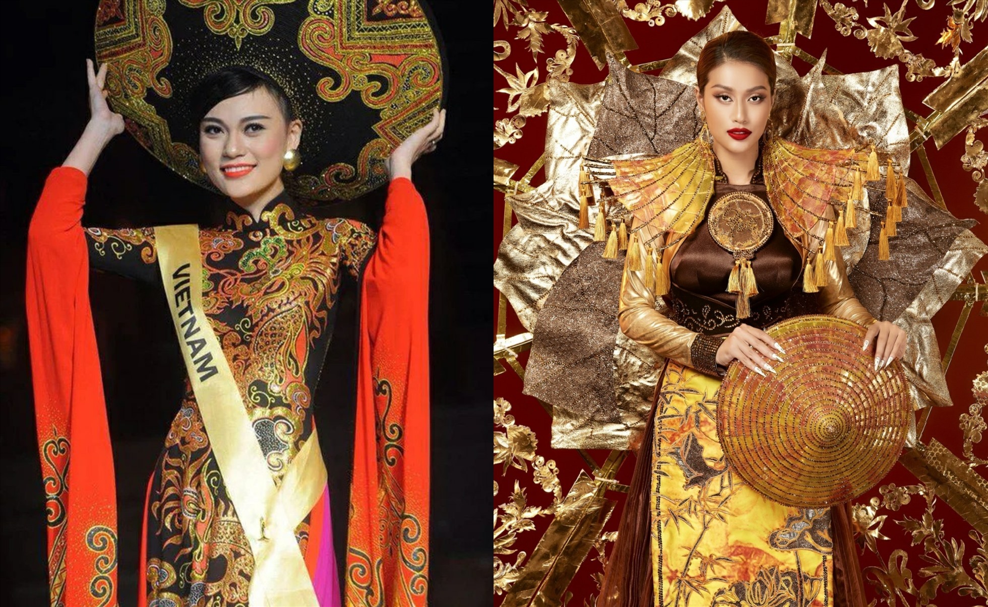 Hai lần thắng giải Trang phục dân tộc đẹp nhất của các đại diện Việt Nam. Ảnh: NSCC.