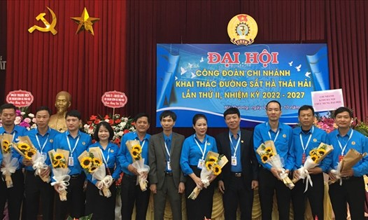 Đại hội Công đoàn Chi nhánh Khai thác Đường sắt Hà Thái Hải lần thứ II (nhiệm kỳ 2022 – 2027). Ảnh: CĐN
