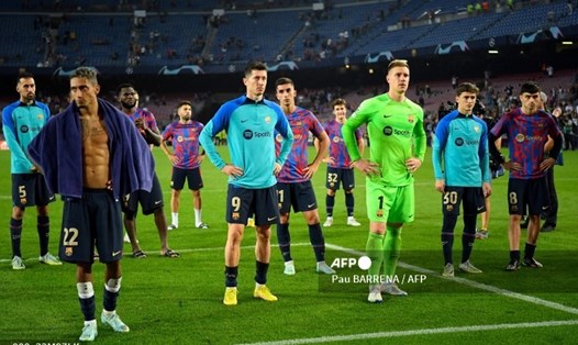 Barcelona chính thức bị loại tại Champions League.  Ảnh: AFP