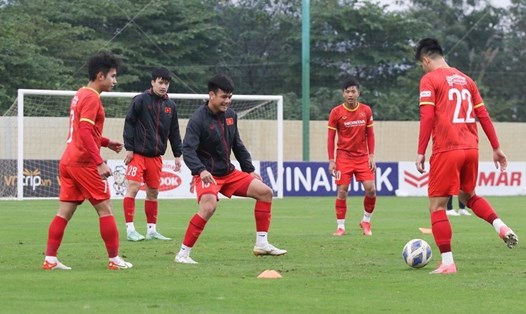 Đội tuyển Việt Nam tập trung sau khi kết thúc V.League 2022. Ảnh: VFF