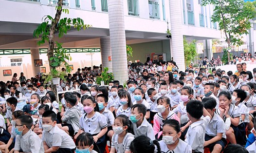 Học sinh trường Tiểu học Trần Cao Vân Đà Nẵng được học tập trong ngôi trường mới khang trang ngay trung tâm thành phố. Ảnh: TCV