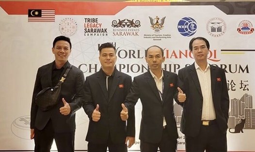 Đội tuyển cờ tướng Việt Nam giành huy chương vàng tại giải cờ vua thế giới 2022. Ảnh: Lý Huynh